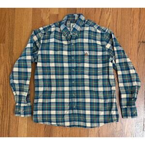 Kiel James Patrick Cozy Cabin Flannels Button Down Shirt Mens L Plaid Cotton USA